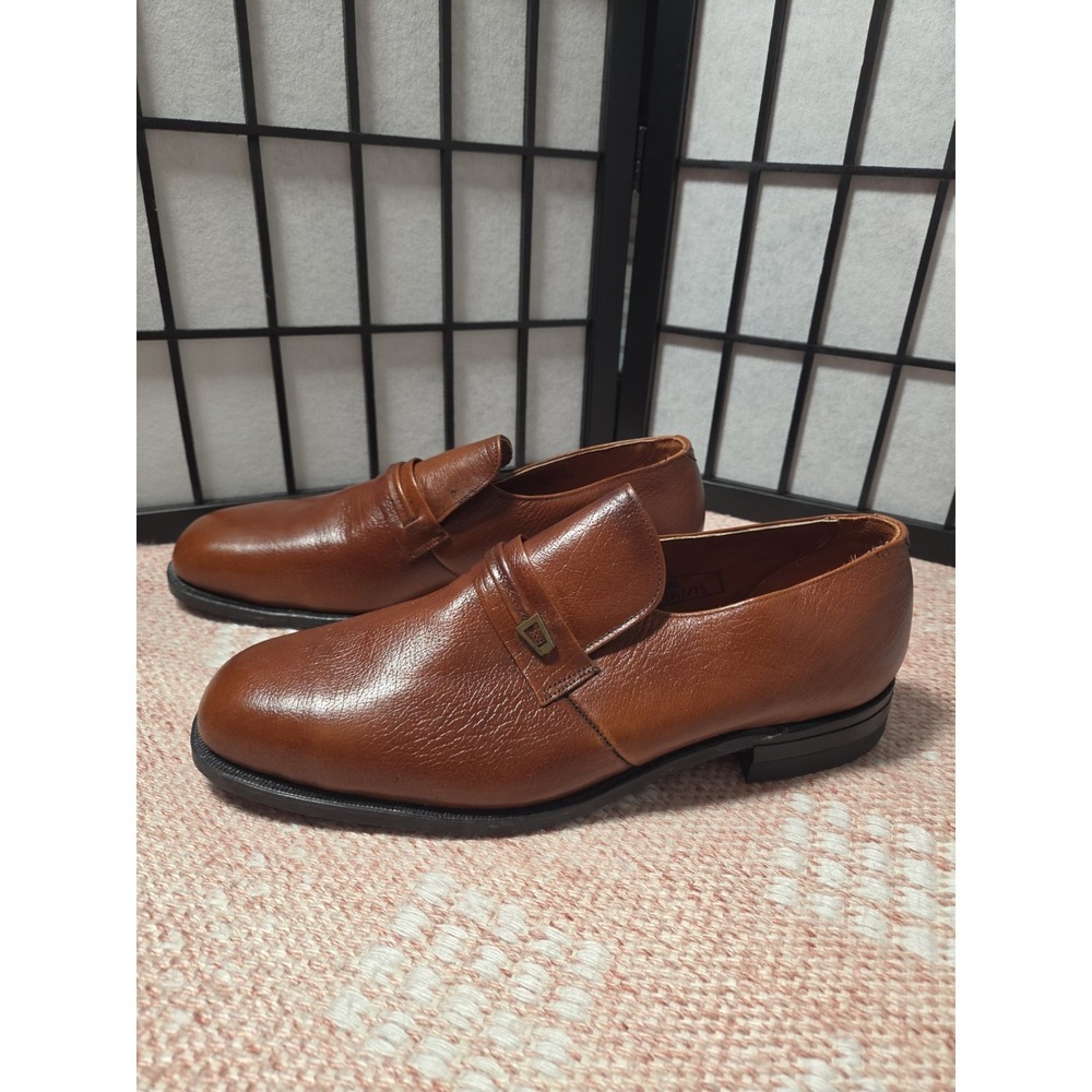 Size 14 D IRON AGE CO Steel Toe Work Loafers Brown Cognac
